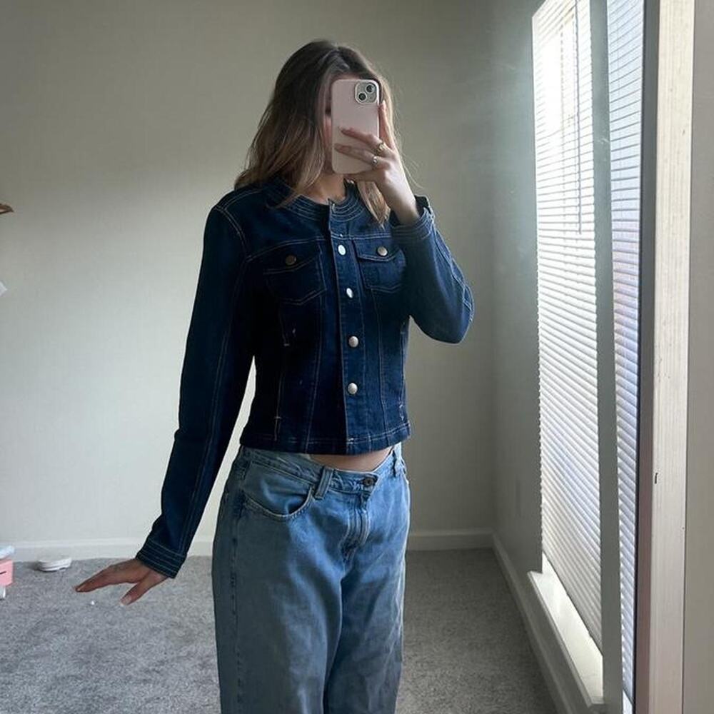 Vintage 00s denim jacket button up top